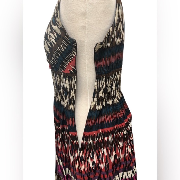 Charter Club Red Beaded V-Neckline Sleeveless Multicolored Boho Dress - Picture 5 of 10